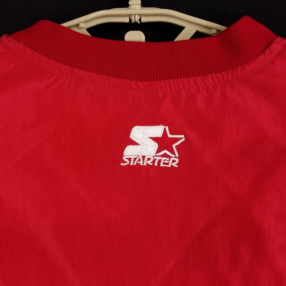 Vintage Blank Plain Red Starter Jacket Windbreaker - Picture 6 of 6